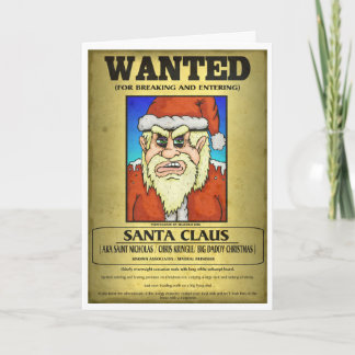 Wanted Poster Santa Holiday Card