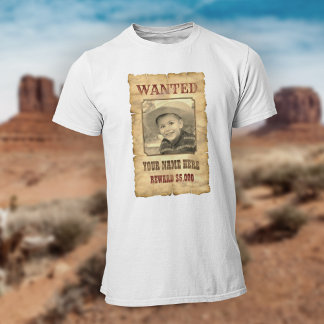 Wanted Poster | Vintage Wild West Photo Template T T-Shirt