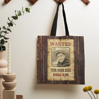 Wanted Poster | Vintage Wild West Photo Template T Tote Bag