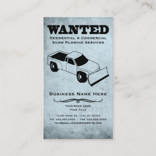 wanted : snow plough services business card