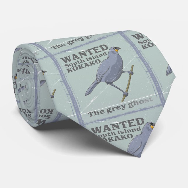 Wanted South Island Kokako Tie (Rolled)