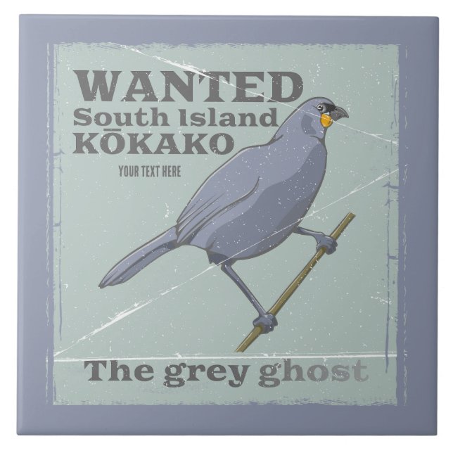 Wanted South Island Kokako Tile (Front)