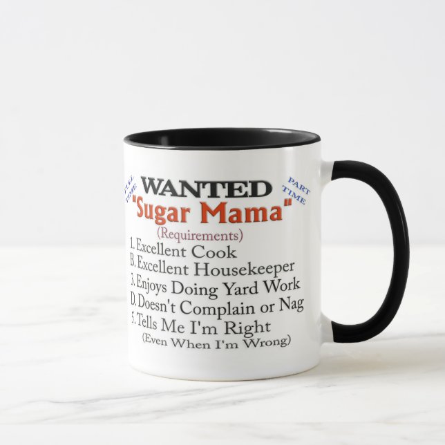 Wanted - Sugar Mama Mug (Right)