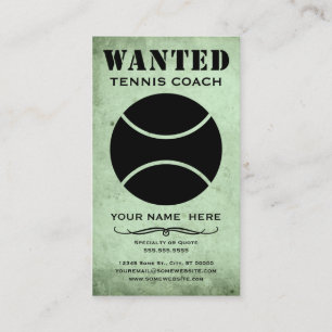 wanted : tennis coach business card