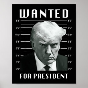 Wanted Trump For President - Trump Mug Shot Never  Poster