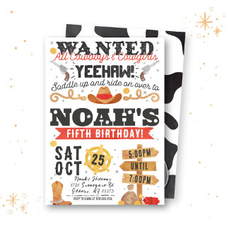 Wanted Western Birthday Invitation
