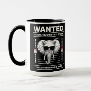 Wanted White Elephant Funny Christmas Mug