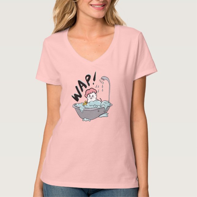 WAP Cat in a Tub Tee Shirt (Front)