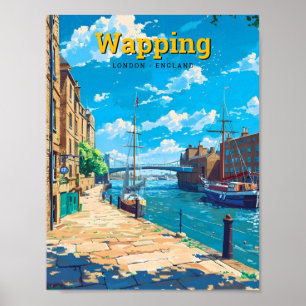Wapping London England Vintage Travel Poster