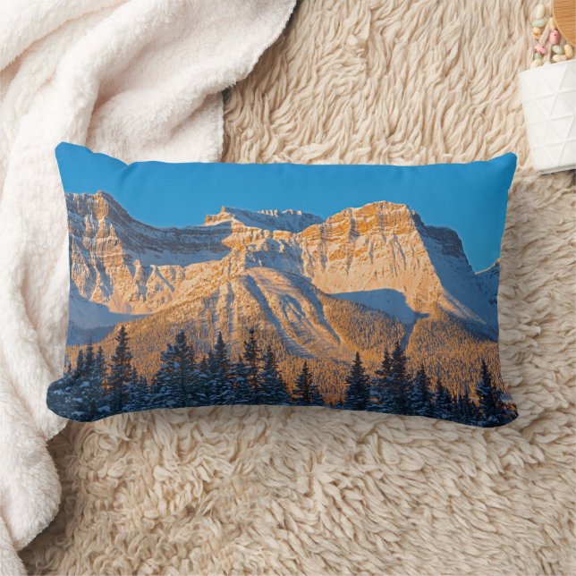 Waputik Range in Canadian Rocky Mountains Lumbar Cushion (Blanket)