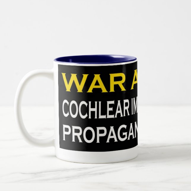 War Against CI Industry Propaganda Machine Two-Tone Coffee Mug (Left)