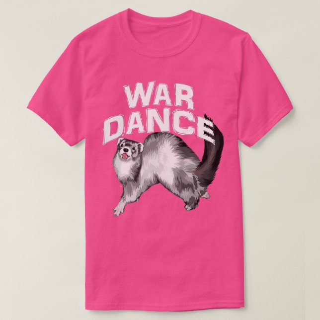 War Dance Cute Ferret  T-Shirt (Design Front)