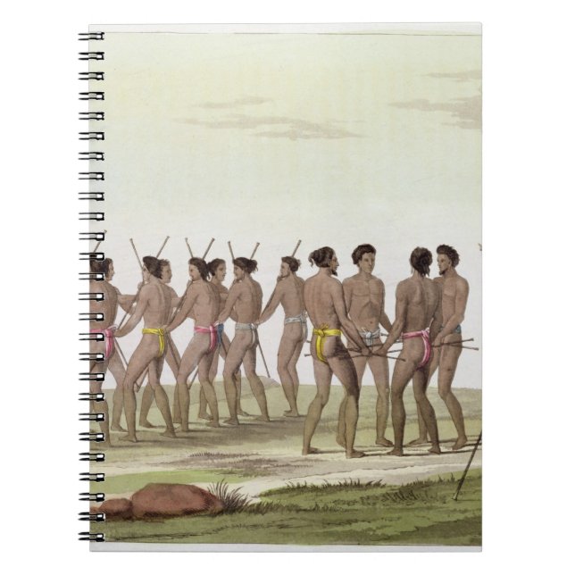 War Dance of the Caroline Islanders, plate 22 from Spiral Notebook (Front)