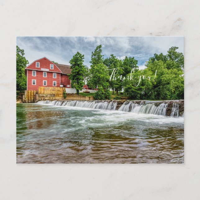 War Eagle Mill And Waterfall Thank you Postcard (Front)
