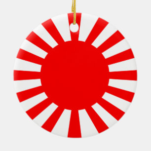 War Flag of the Imperial Japanese Army Ceramic Tree Decoration