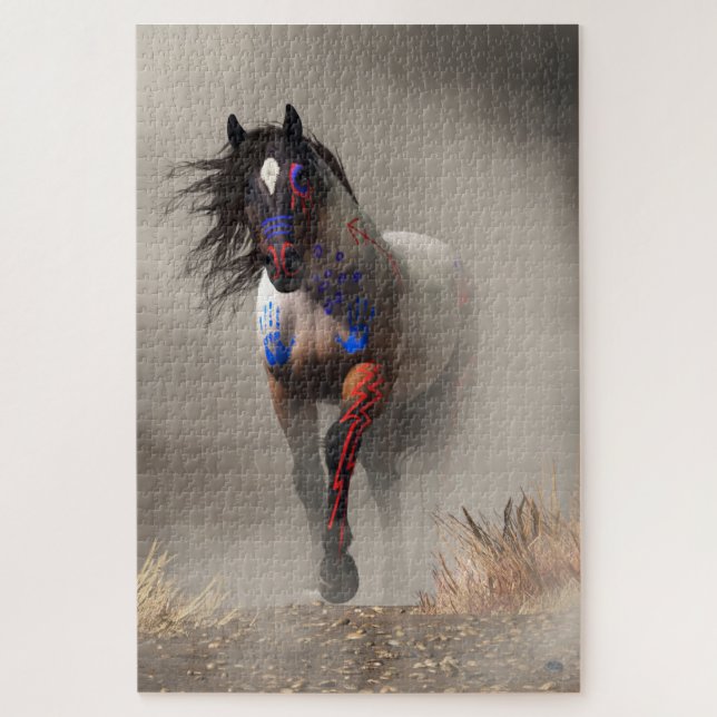 War Horse in the Fog Jigsaw Puzzle (Vertical)