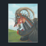 War Horse Postcard<br><div class="desc">This mini-print features "War Horse", a foil Dust Reward promo card from the Arthurian Legends expansion of Sorcery: Contested Realm. The intricate black gothic style crinet is adorned with spikes, and the shaffron shows off huge horns, evoking a sense of power and grandeur. All this in contrast with a backdrop...</div>