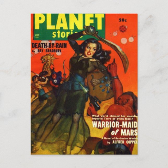 War Maiden on Mars Postcard (Front)