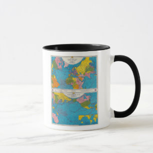 War map Atlantic, Eurasia, Africa, Pacific Ocean Mug
