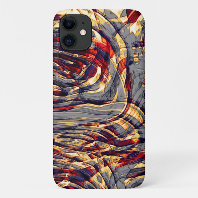 War of orange ribbons against red, over grey fund Case-Mate iPhone case (Back)