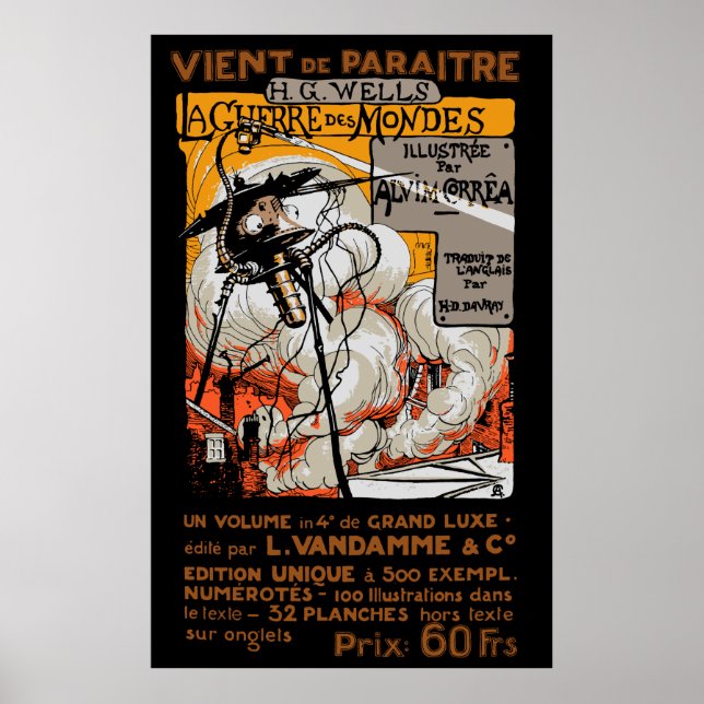 WAR OF THE WORLDS FRENCH POSTER 1906 (Front)