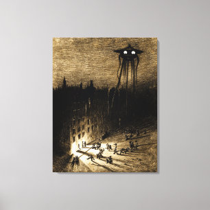 War of the Worlds Illustration from 1906 Canvas Print