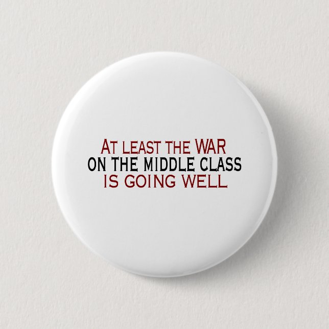 War On The Middle Class 6 Cm Round Badge (Front)