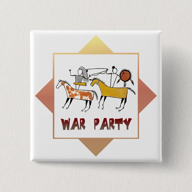 War Party 15 Cm Square Badge (Front)
