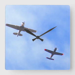 War plane square wall clock