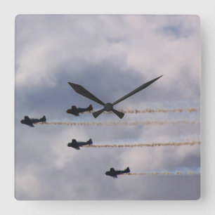War Planes Square Wall Clock