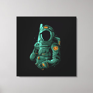 War Ready Astronaut Stretched Canvas Print
