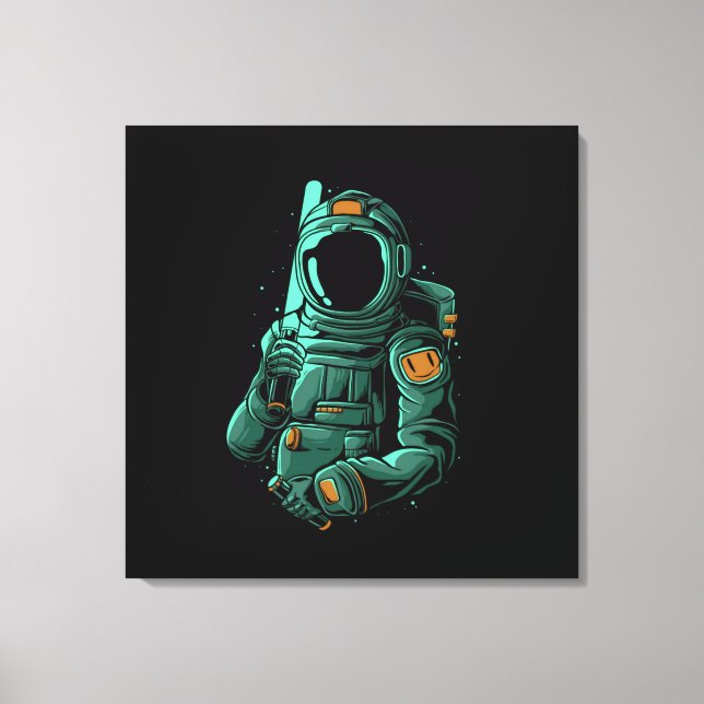 War Ready Astronaut Stretched Canvas Print (Front)