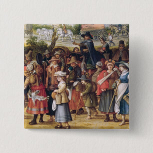 War Scene 15 Cm Square Badge