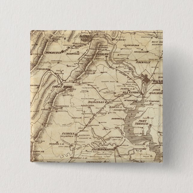 War Telegram Marking Map 15 Cm Square Badge (Front)