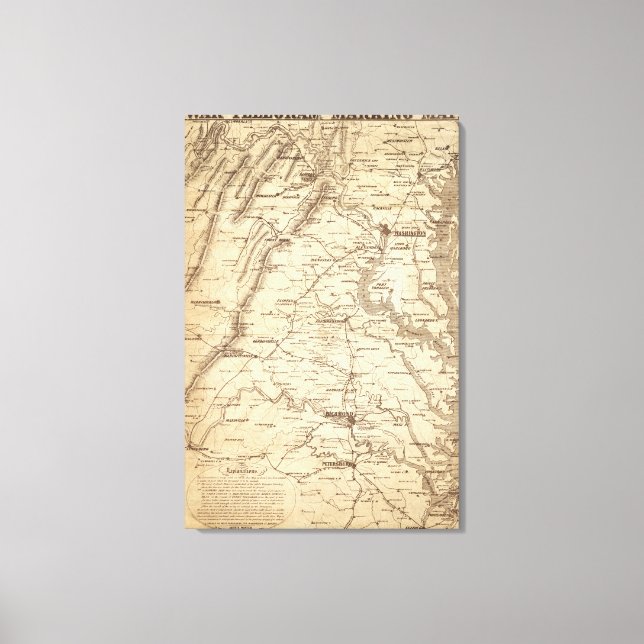 War Telegram Marking Map Canvas Print (Front)