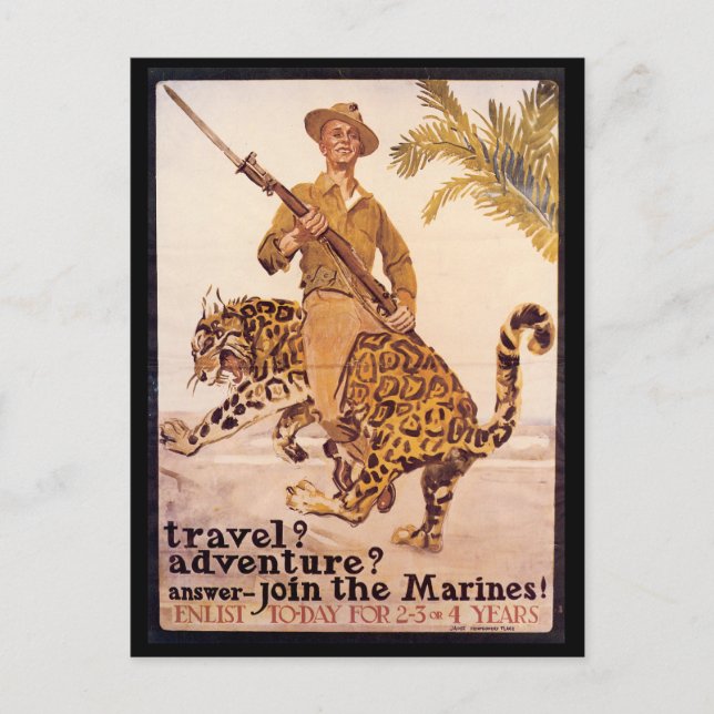 War Time Postcards, World War I Marines Postcard (Front)