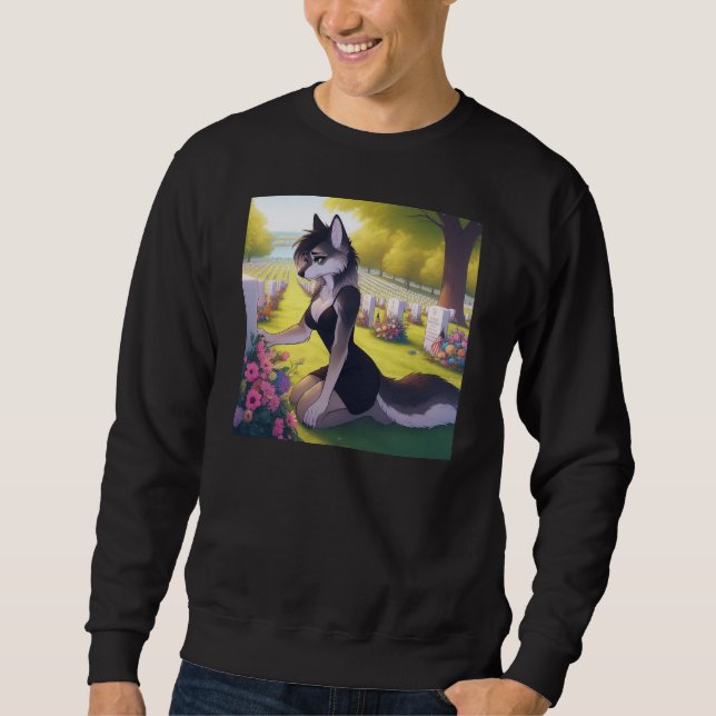 War Widow Wolf  Sweatshirt (Front)