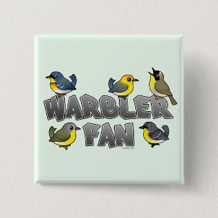 Warbler Fan 15 Cm Square Badge