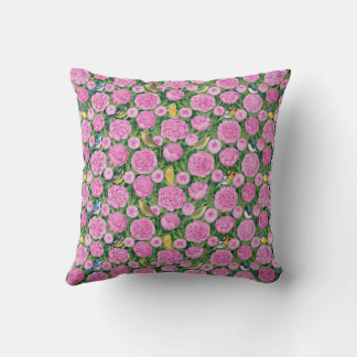 warblers and peonies cushion