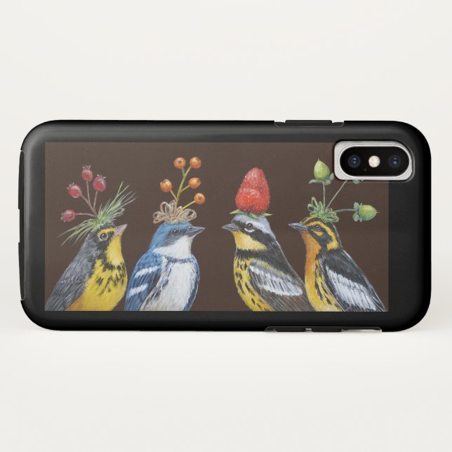 Warblers on Berry Hat Night iPhone case (Back (Horizontal))