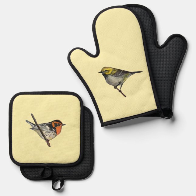  Warblers Yellow Pot Holder Set (Front/Back)