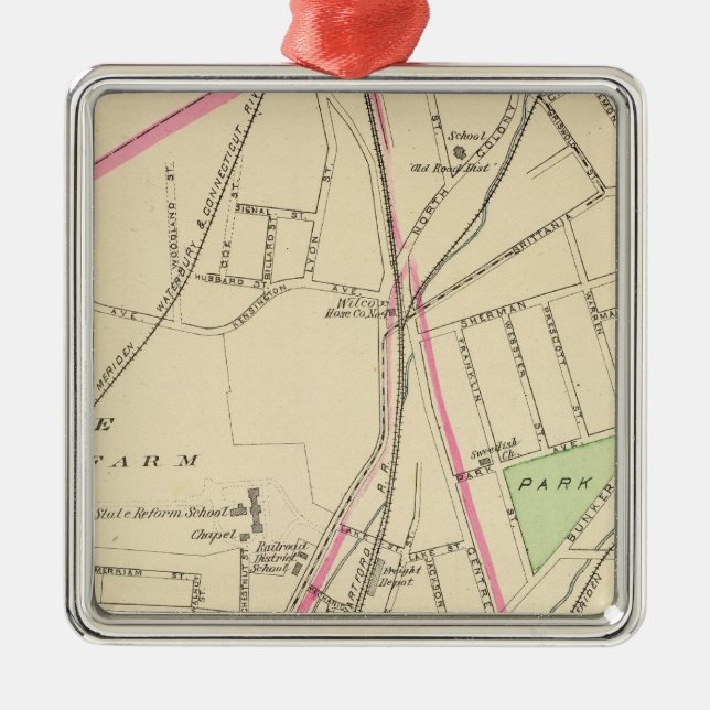 Ward 15, New Haven Metal Tree Decoration (Front)