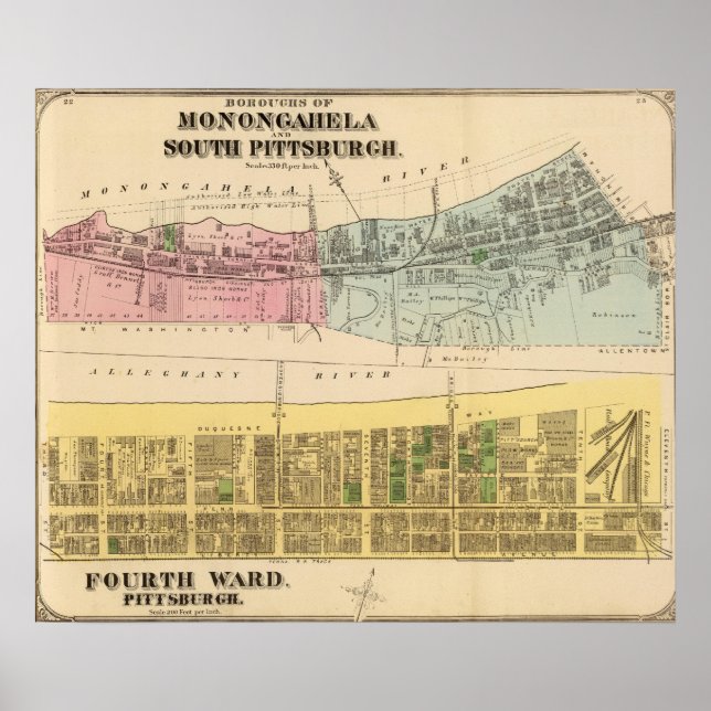 Ward 4 Monongahela, S Pittsburgh boroughs Poster (Front)