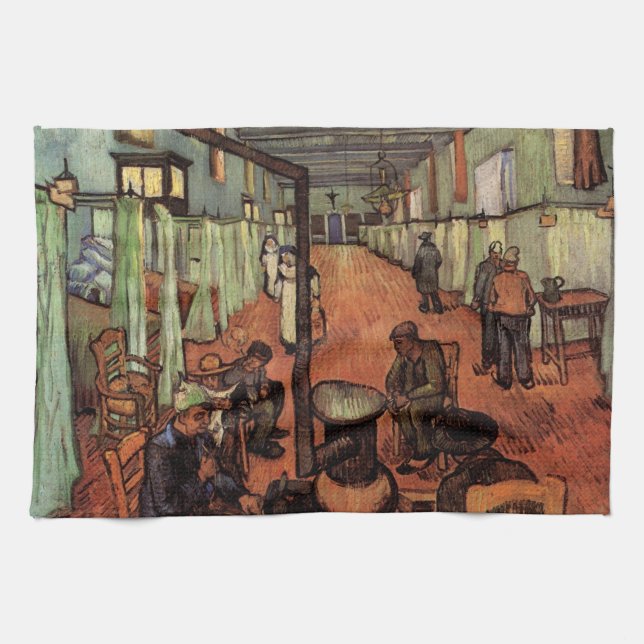 Ward in the Hospital in Arles by Vincent van Gogh Tea Towel (Horizontal)