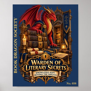 Warden of Literary Secrets Book Dragon Society Poster