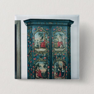 Wardrobe decorated with scenes of the four 15 cm square badge