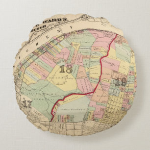 Wards 1819 of Pittsburgh, Pennsyvania Round Cushion