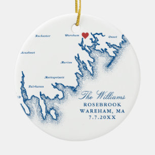 Wareham MA Wedding Photo First Christmas Ceramic Tree Decoration