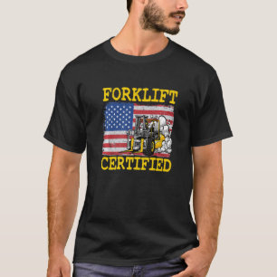 Warehouse American Flag Forklift Operator Forklift T-Shirt
