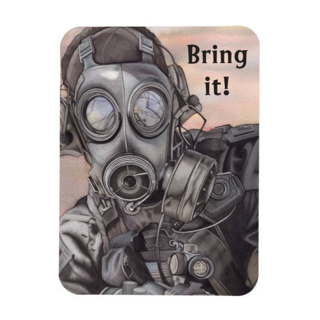 Warfare Prepper Refrigerator Magnet Your Text (Vertical)